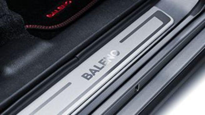 Suzuki Baleno Door Sill Trim Set - Aluminium With Logo