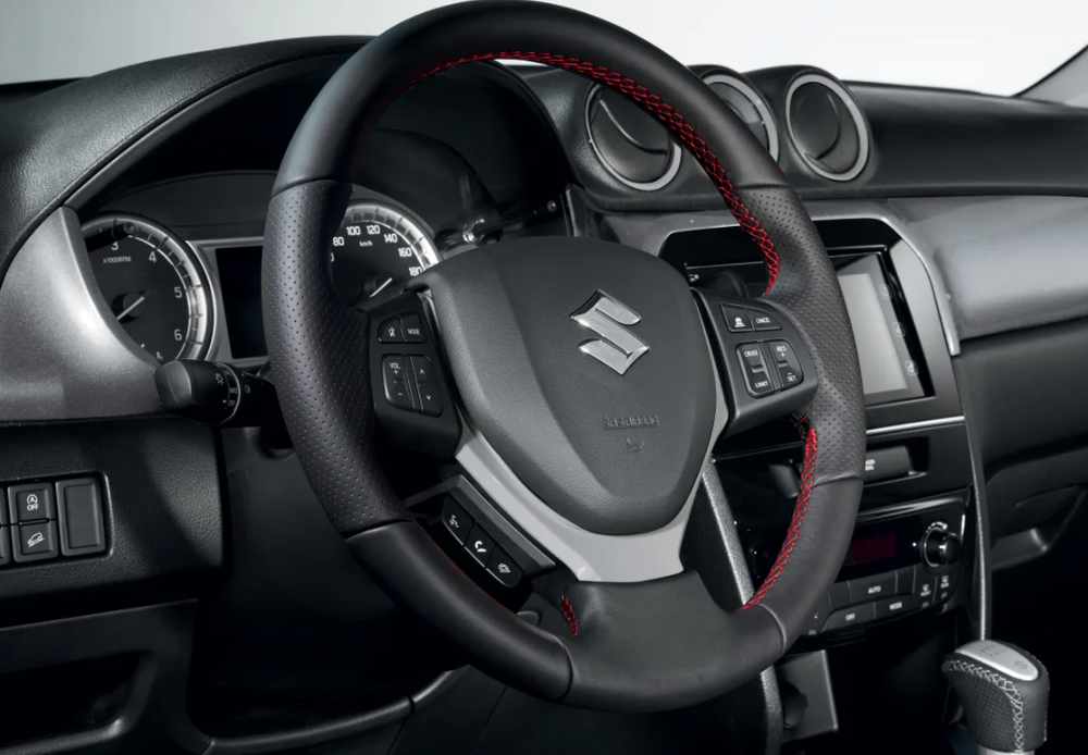 Suzuki Vitara Leather Steering Wheel Red Stitching