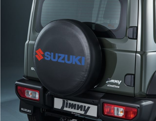 Suzuki Jimny Spare Wheel Soft Cover - Black with Coloured Logo