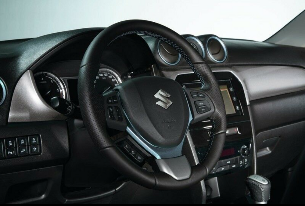 Suzuki Vitara Leather Steering Wheel Blue Stitching