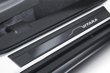 Suzuki Vitara Door Sill Trim Set - Black With Textured Surface
