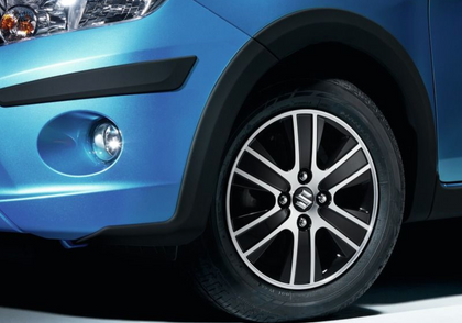 Suzuki Celerio Alloy Wheel 'Mars', Black & Polished Finish